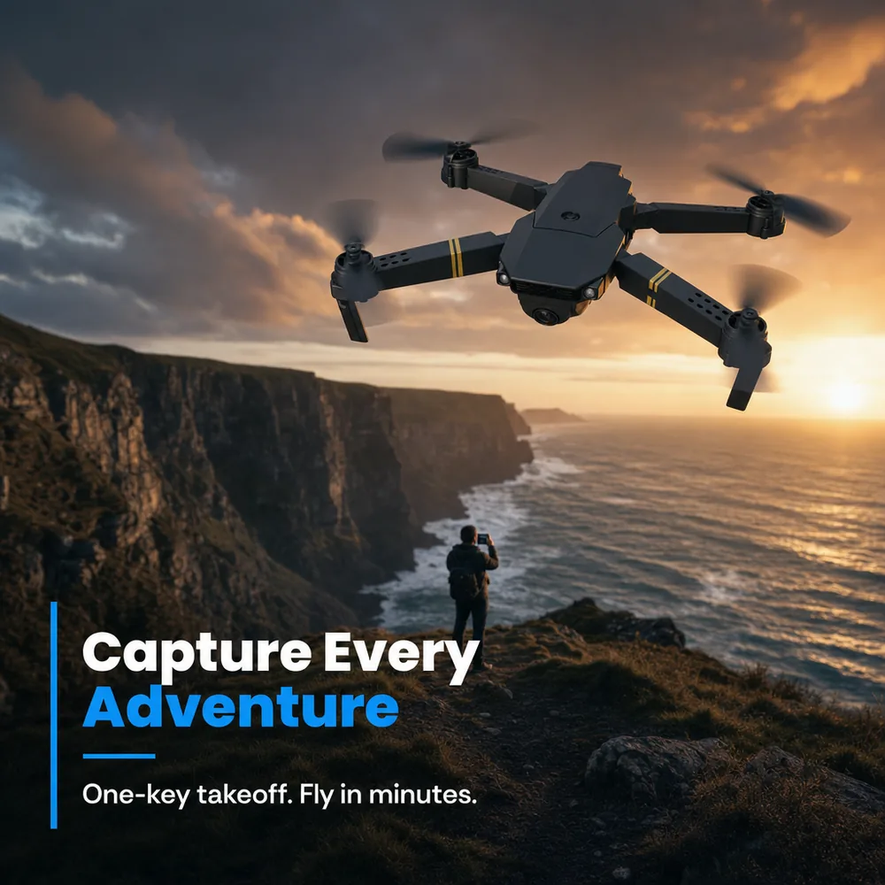 AeroHawk 4K flying over sea cliffs at sunset